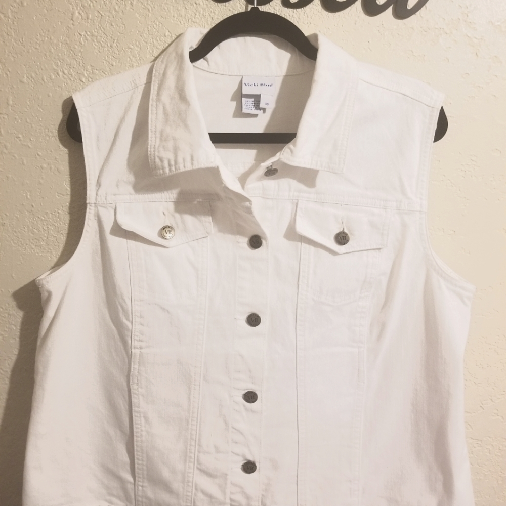 White Denim Vest
